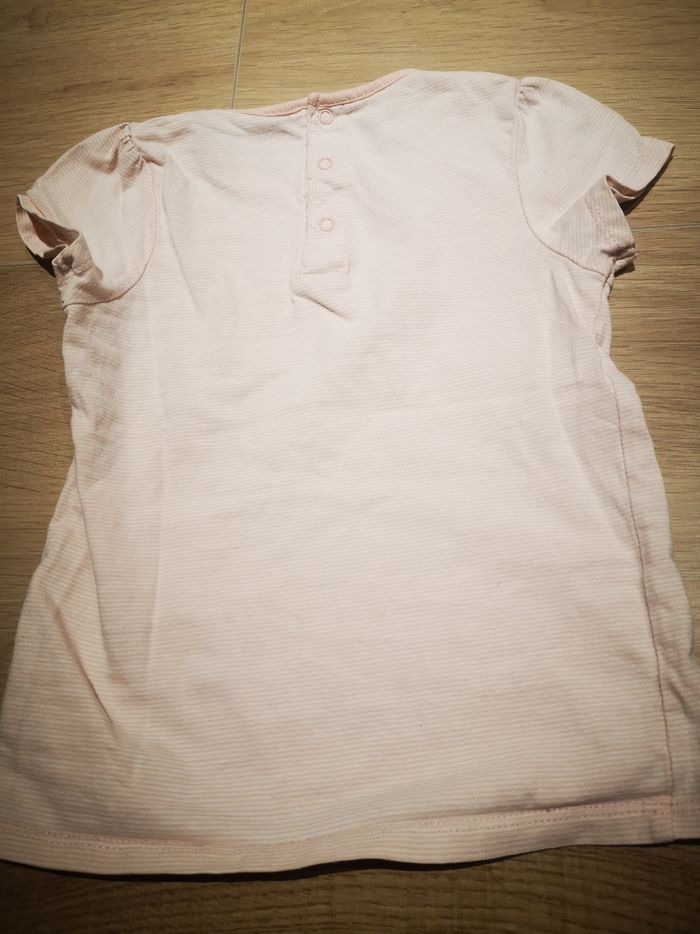 T shirt manches courtes rayé rose pâle 36 mois - photo numéro 7