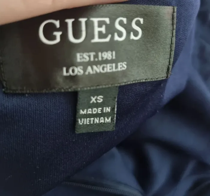 Robe courte Guess sans manche Bleu nuit dentelles détails dos XS-34 - photo numéro 5