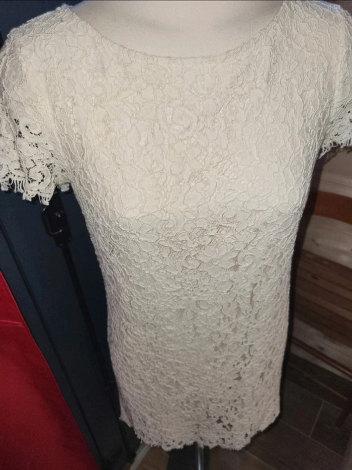 Robe dentelle blanche S - photo numéro 3
