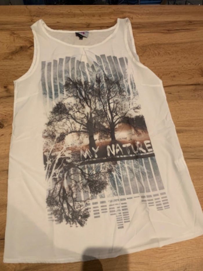 Tunique sans manche blanc maternité grossesse taille 34/36 Kiabi