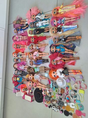 Lot collection poupées OMG LOL + animaux et accessoires