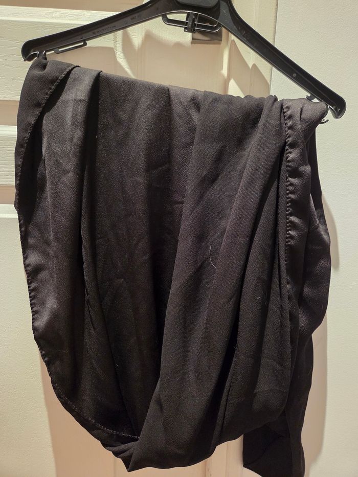 Lot de 2 foulard caramel et noir legerement en transparence - photo numéro 2
