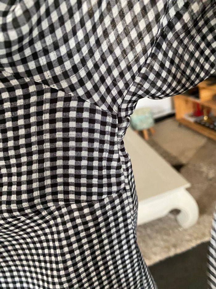 Chemise vichy noire et blanche à petits carreaux taille S / M - photo numéro 8