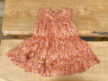 Robe rose orangée à fleurs tape à l’œil 6 ans été fille
