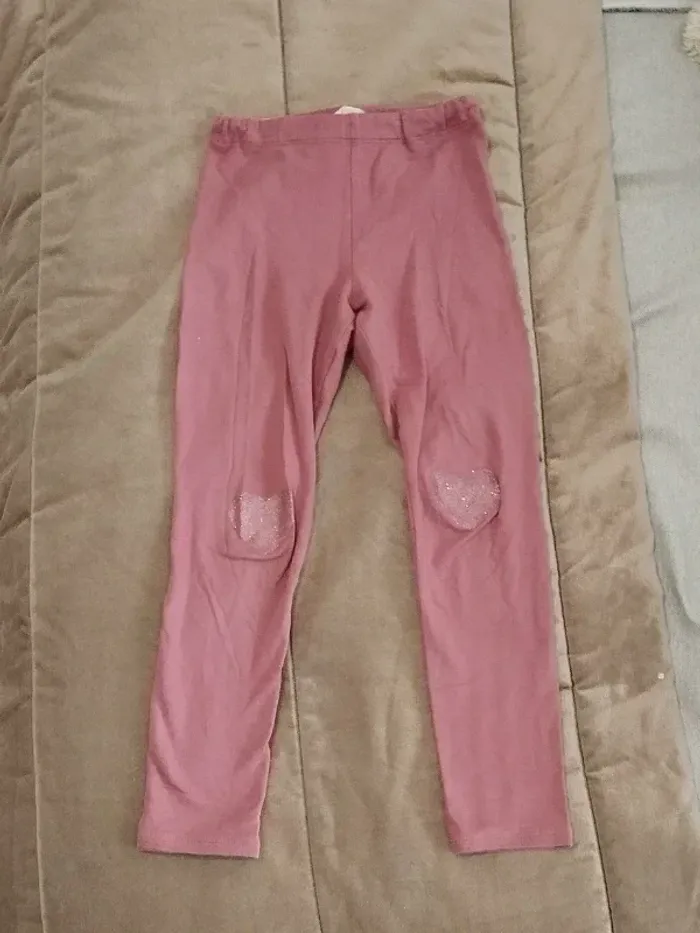 Legging rose lila H&M intérieur molleton fille 10 ans - photo numéro 8