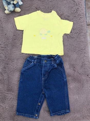 Ensemble Jean DPAM et Tee shirt Tex 3 mois