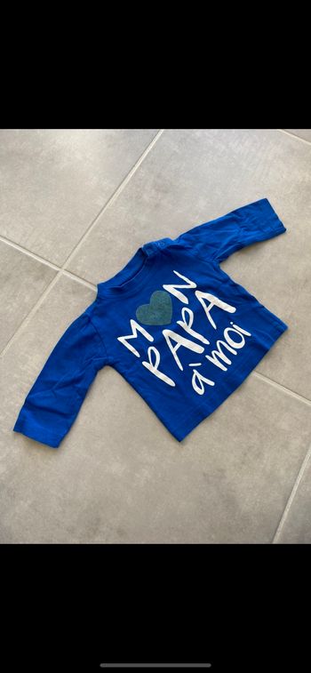 Tee shirt manches longues Papa à moi 3 mois