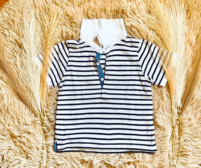 Polo manches courtes marinière