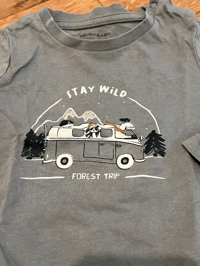 TEE shirt Verbaudet gris 9 mois - photo numéro 2