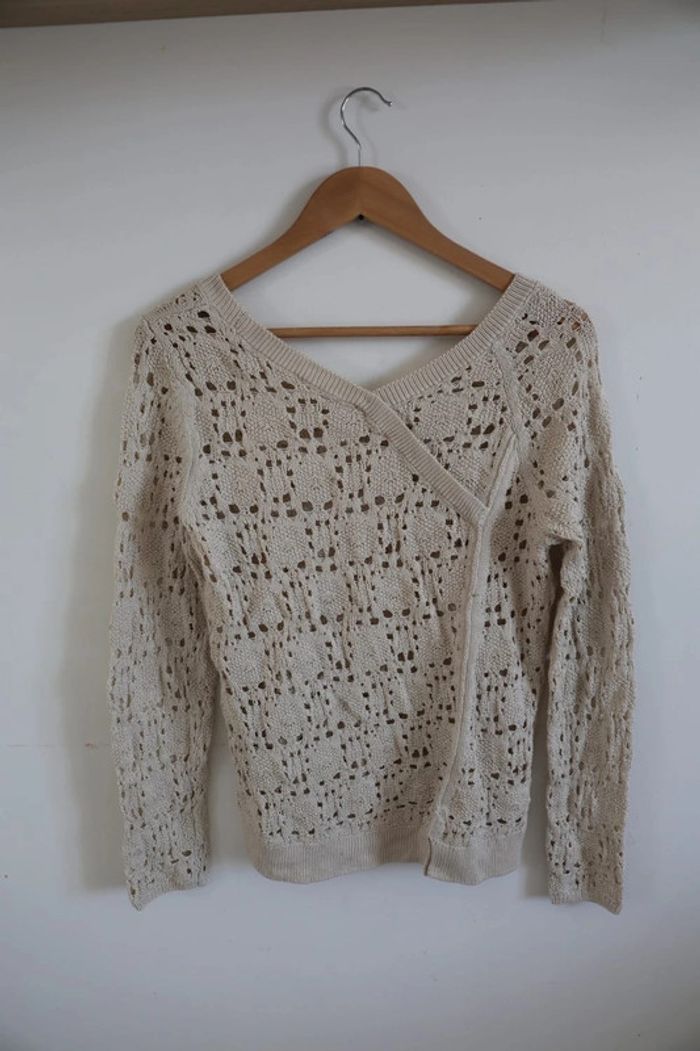 C38 Pull Crochet Knitted & Knotted Taille S