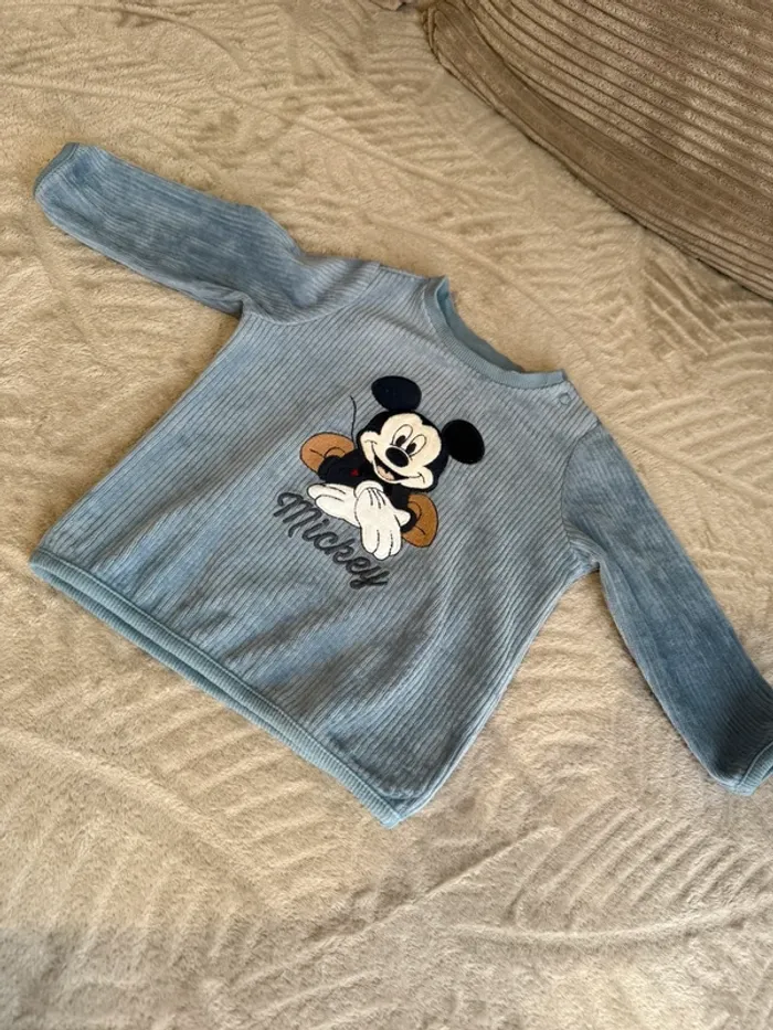 Pull Mickey côtelé 6-9 mois (74 cm) - photo numéro 4