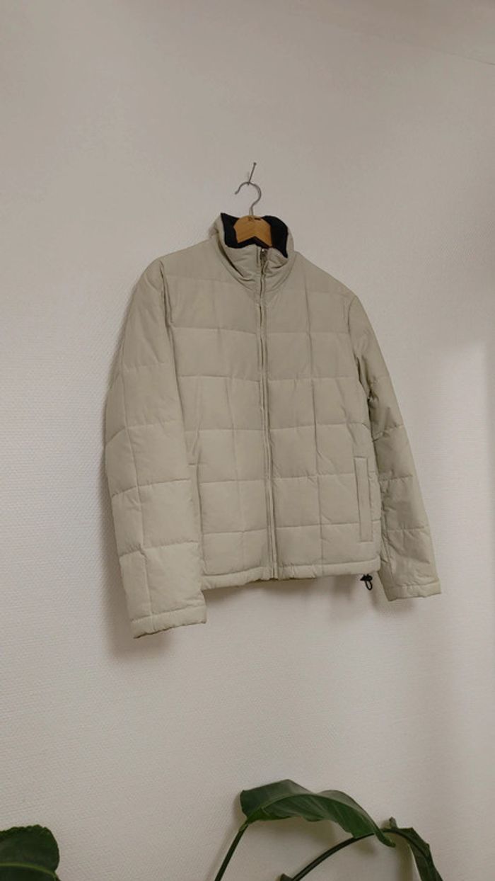 Grosse veste doudoune matelassée homme imperméable duvet plume blanc cassé beige chaude épaisse - photo numéro 3