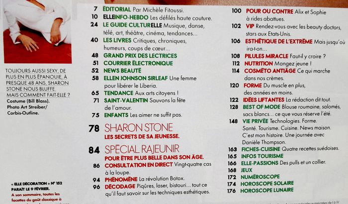 Magazine Elle n°3136 février 2006 spécial Sharon Stone - photo numéro 4