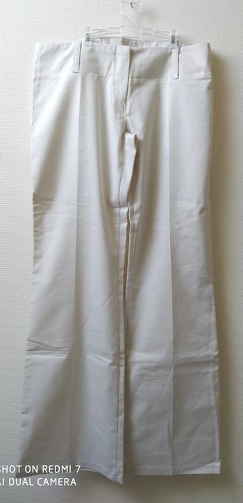 Manxai pantalon beige rayures 38