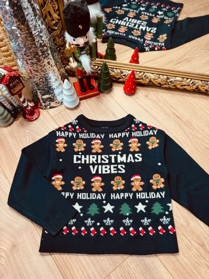 Taille 4 ans pull de Noël garçon Kiabi bleu marine 🎄