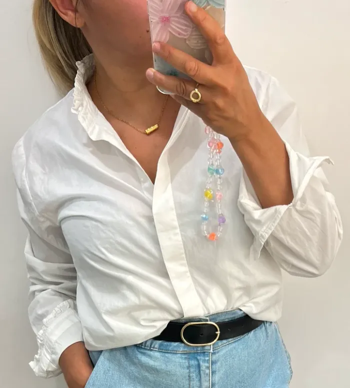 Chemise Blanche Avec Volant Taille L