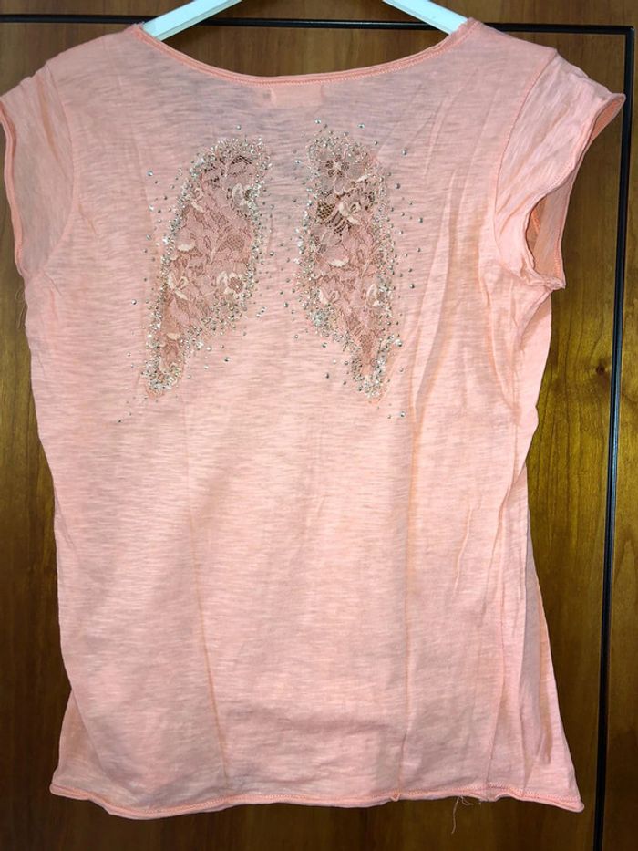 T-shirt corail col v 38/40 Interdée - photo numéro 3