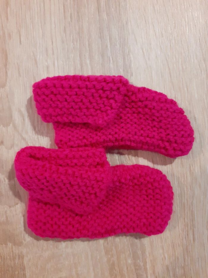 Chaussons laine rose