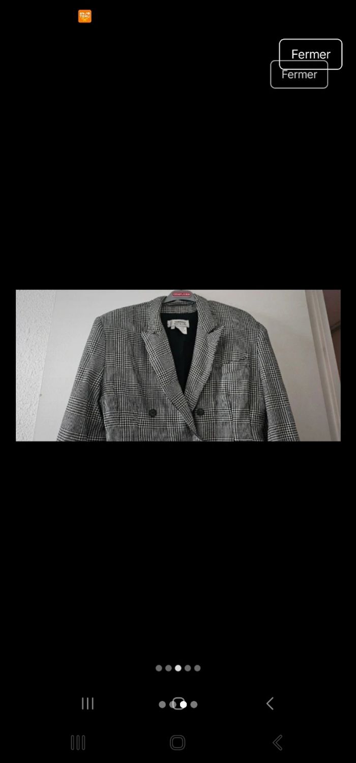 Joli blazer cintré prince de galles Vertigo 40 - photo numéro 3