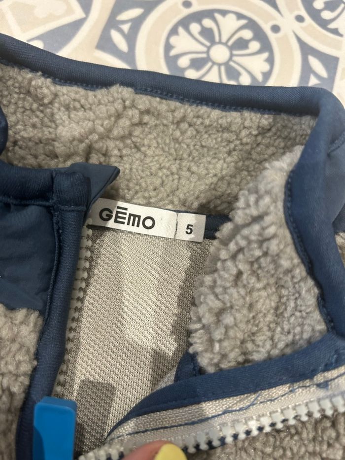 Veste chaude avec poches 5 ans grise et bleu marine - photo numéro 4