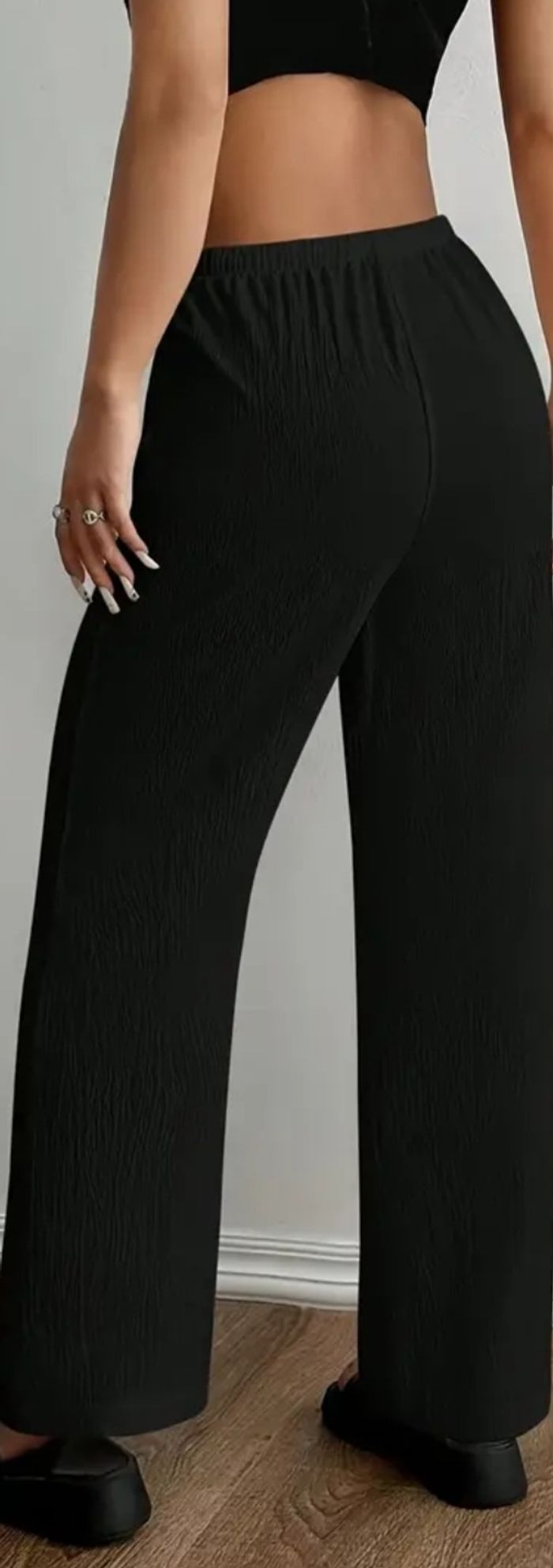 Pantalon large noir  taille L - photo numéro 3