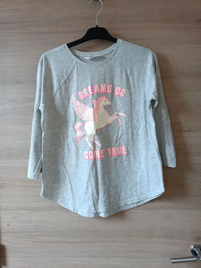 63. T-shirt neuf licorne H&M 158-164 12-14ans - photo numéro 1