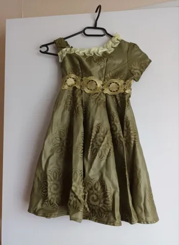 Robe wax bébé fille kaki fête