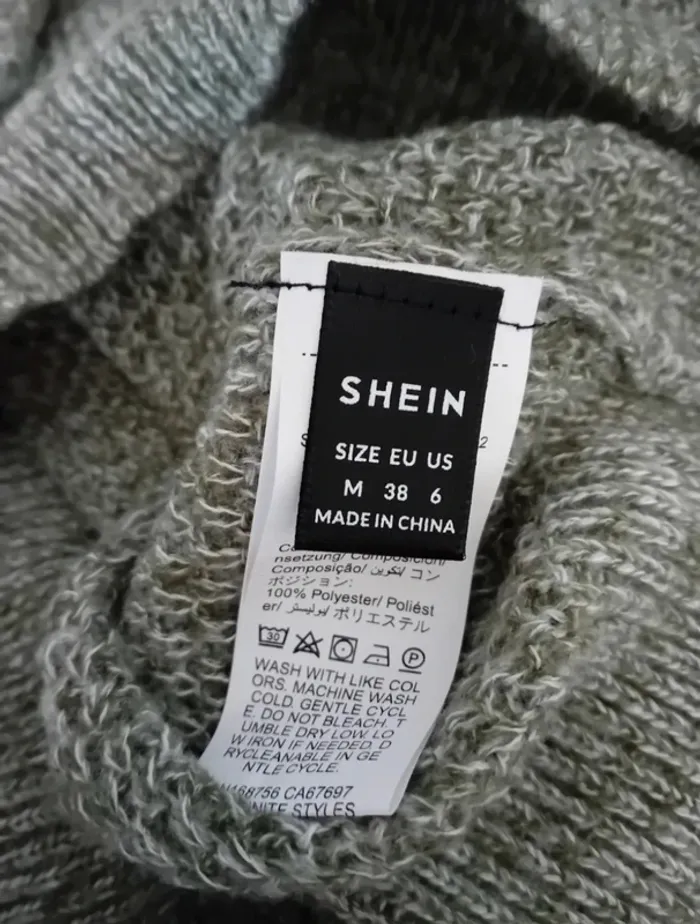 Pull vert chiné shein taille M 38 neuf - photo numéro 3