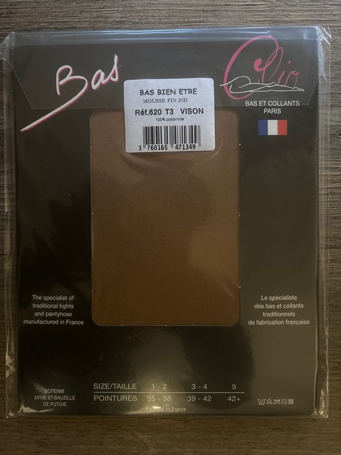 Bas Vintage Clio “Bien Être” 20 DEN – Taille 3 – Couleur Vison - photo numéro 3