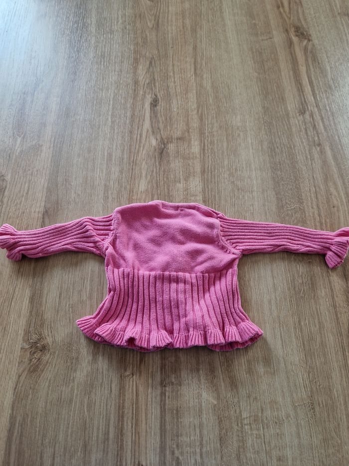Adorable Gilet Cardigan Rose Tricoté Bébé Fille - Marque Orchestra - T. 3 Mois - photo numéro 3
