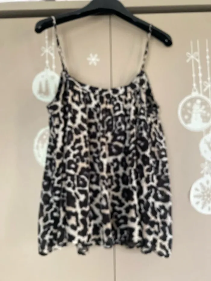 Top imprimé léopard (bleu noir beige) - photo numéro 5