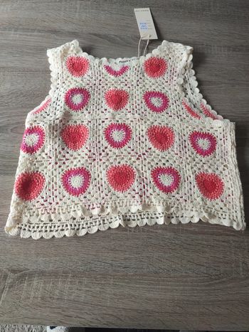 Top en crochet peace n love