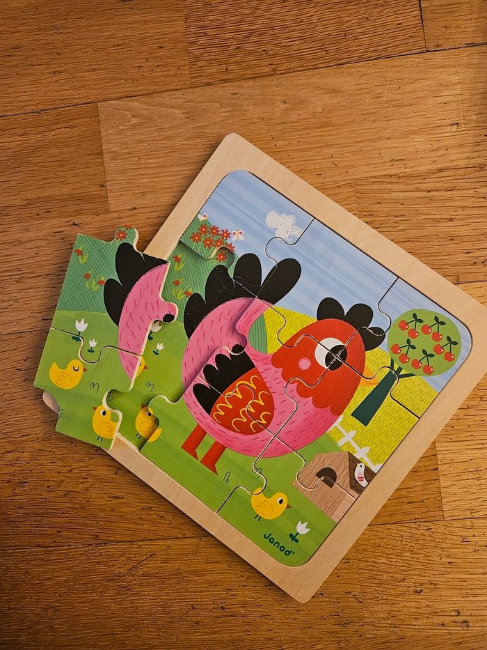 Puzzle Poule en bois - photo numéro 2