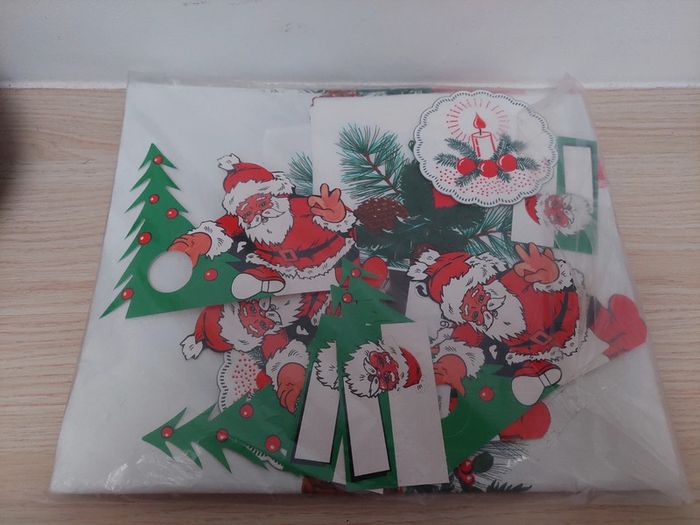 Set nappe de noel en papier vintage kitsch