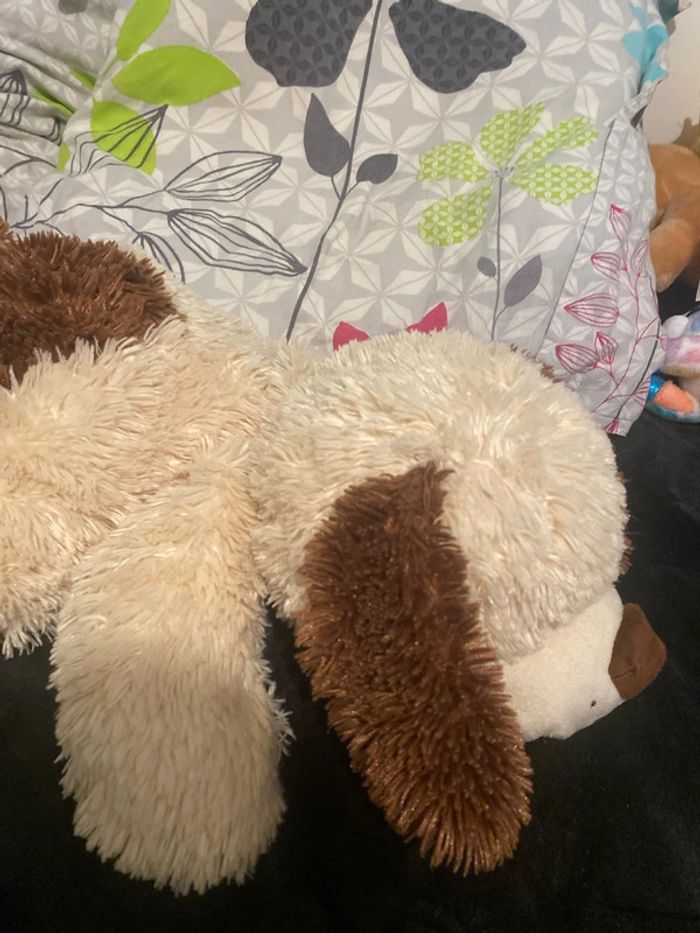 Chien en peluche, marron et beige/café au lait - photo numéro 6