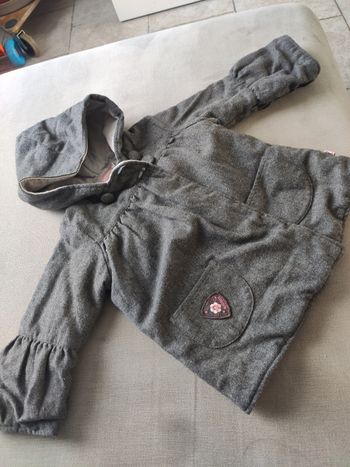 Manteau gris natalys 24 mois