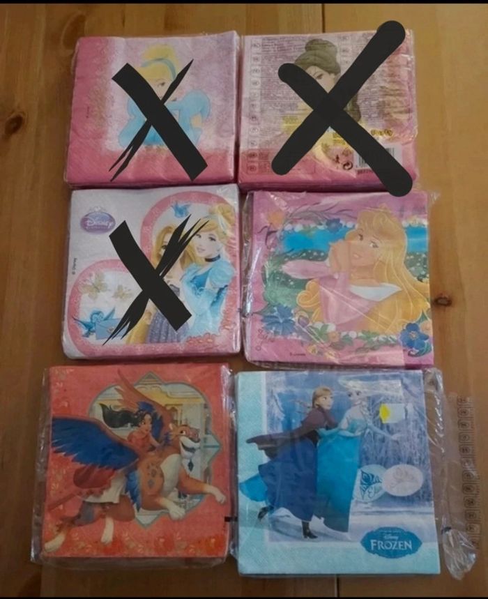 Gros lot de serviettes anniversaire Princesse Disney