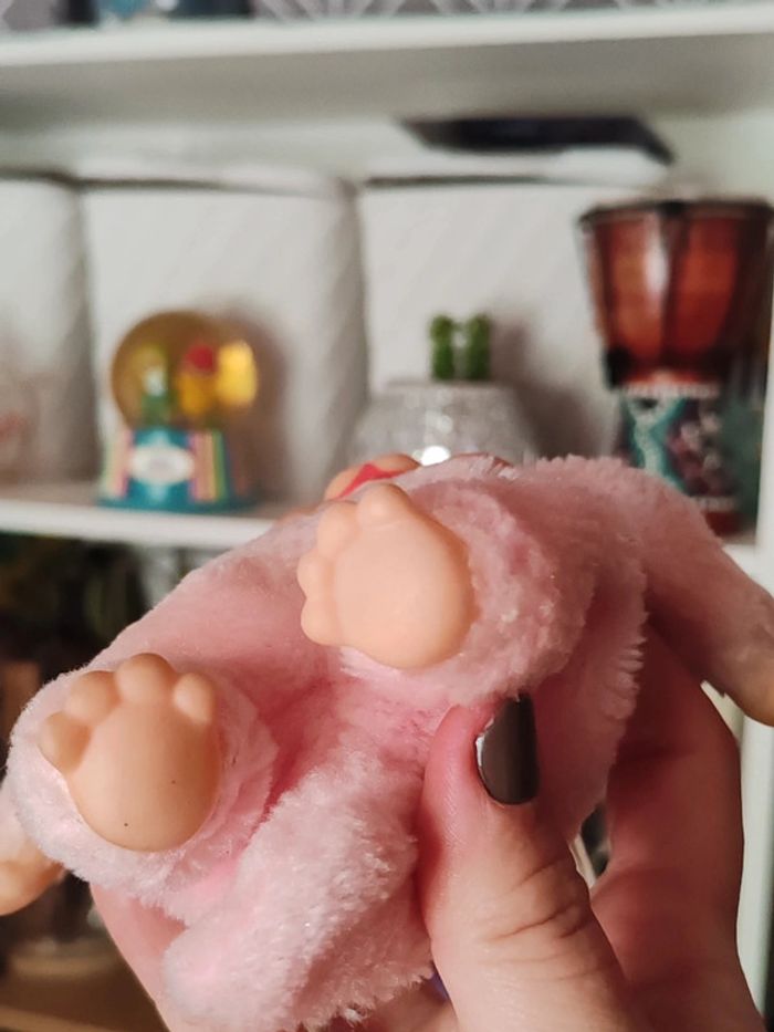 Lapin rose style monchhichi vintage bunny - photo numéro 3