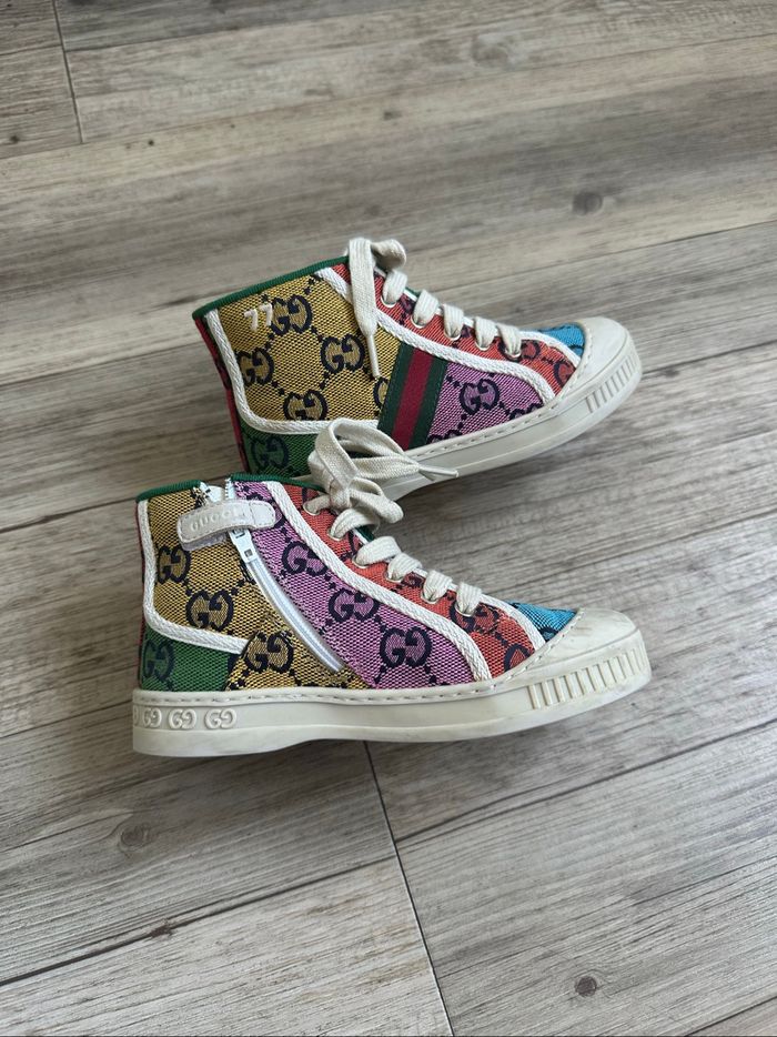 Baskets montante multicolore Gucci taille 26 fille - photo numéro 2