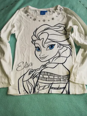 T-shirt manches longues imprimé Elsa, rei e des neiges
