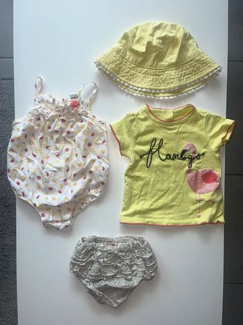 Lot 6 mois orchestra fille  violette et janvier petit bateau bob les ptits cailloux