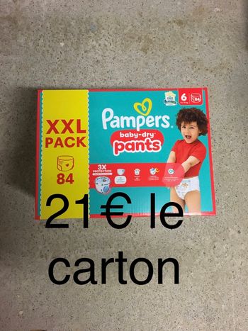 84 couches Pampers baby dry pants taille 6