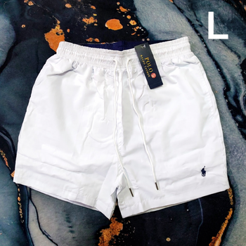 Short de plage Ralph Lauren - Taille L - Couleur blanc logo brodé noir - Neuf