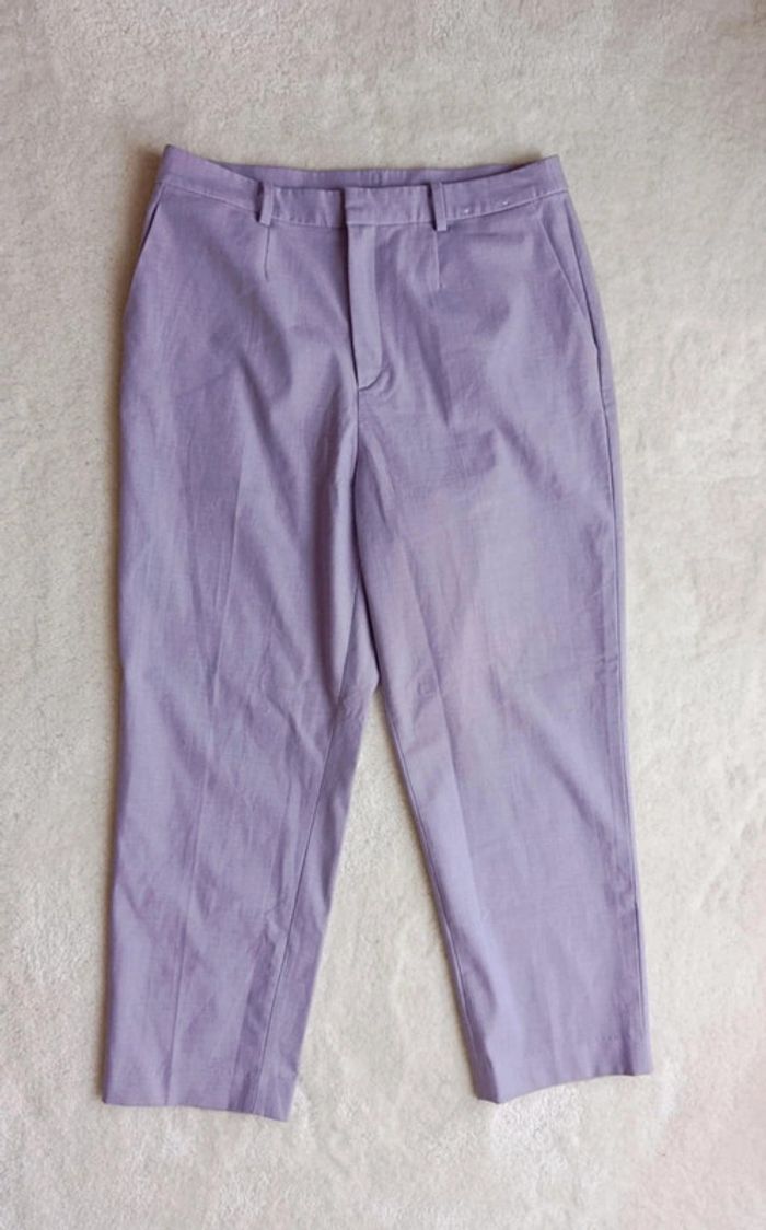 Pantalon ajusté Uniqlo lila mauve XL classe et décontracté - photo numéro 5