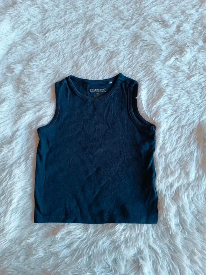 Débardeur / Marcel bleu marine T. 23 mois Orchestra