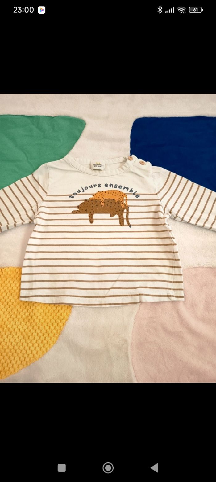 Lot T-shirts manches longues taille 12 mois - photo numéro 3