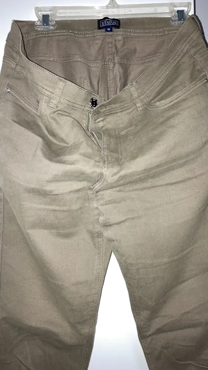 Pantalon homme coupe slim 42 kaki Status - photo numéro 3