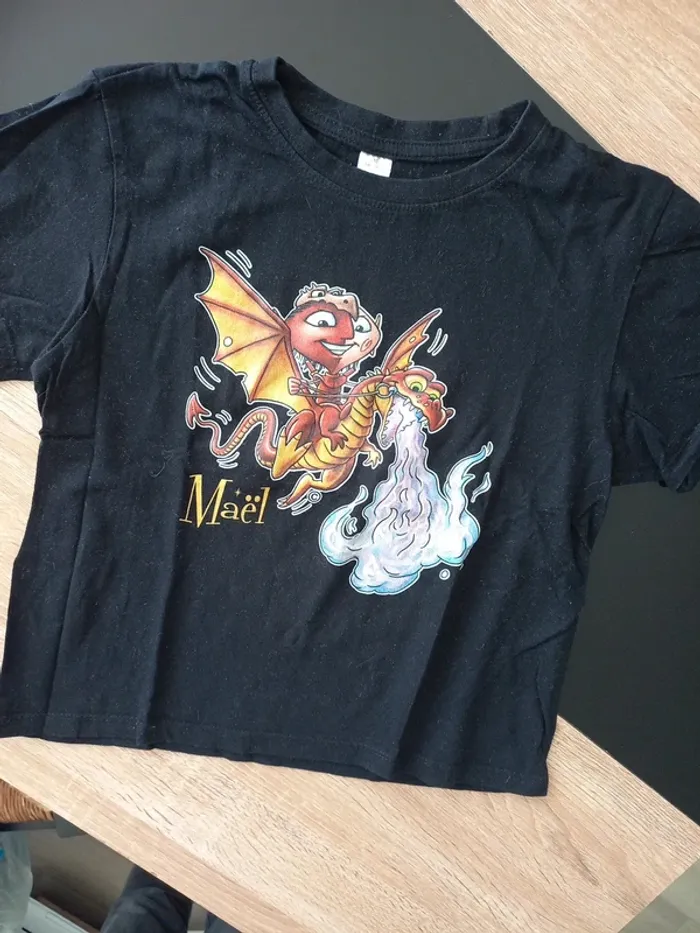 Tee-shirt noir 10 ans - photo numéro 2