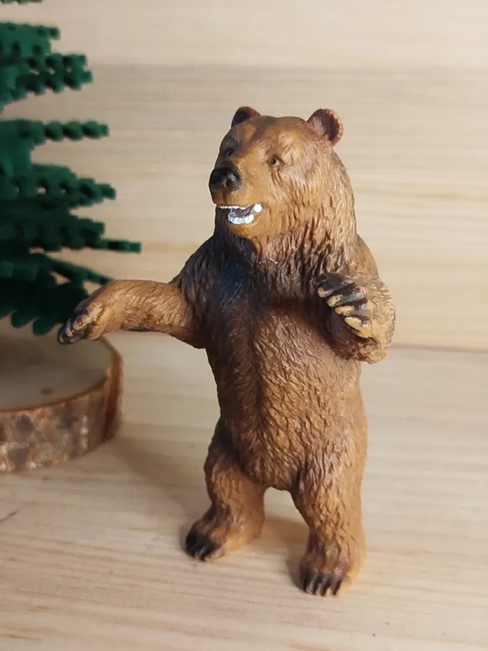 Schleich ours brun debout Figurine Animal de la forêt