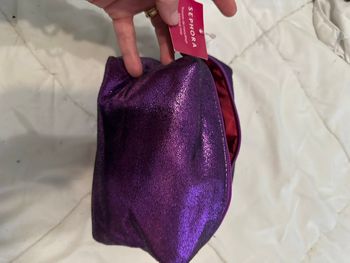 Grande trousse maquillage violette neuve